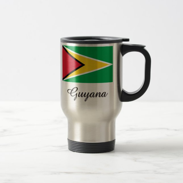 Guyana Flag Design Travel Mug (Right)