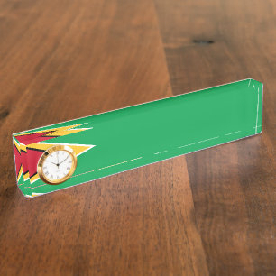 Guyana flag desk name plate