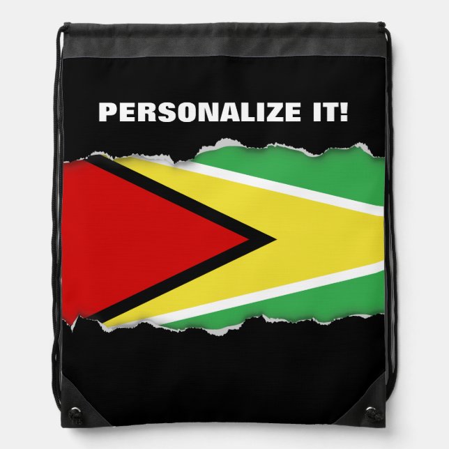 Guyana Flag Drawstring Bag (Front)