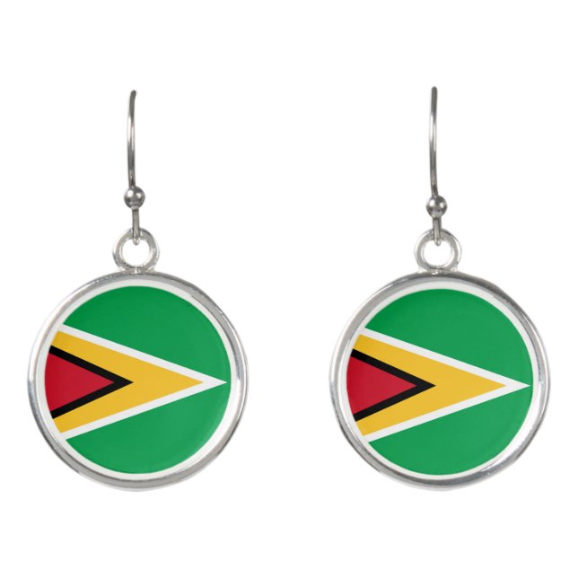 Guyana flag earrings (Front)