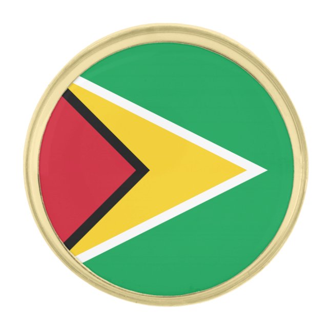 Guyana Flag Gold Finish Lapel Pin (Front)