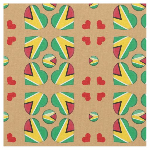 Guyana Flag & Guyana Heart fashion Fabric