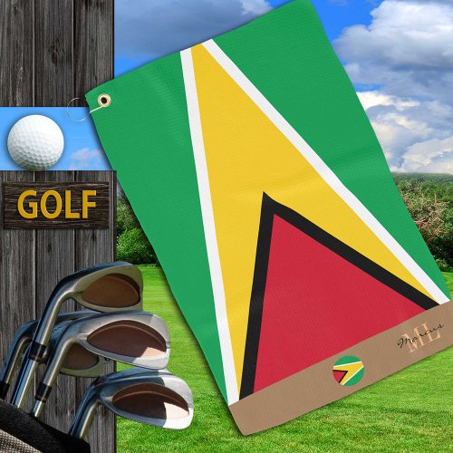 Guyana flag  Guyana monogrammed  golf towel