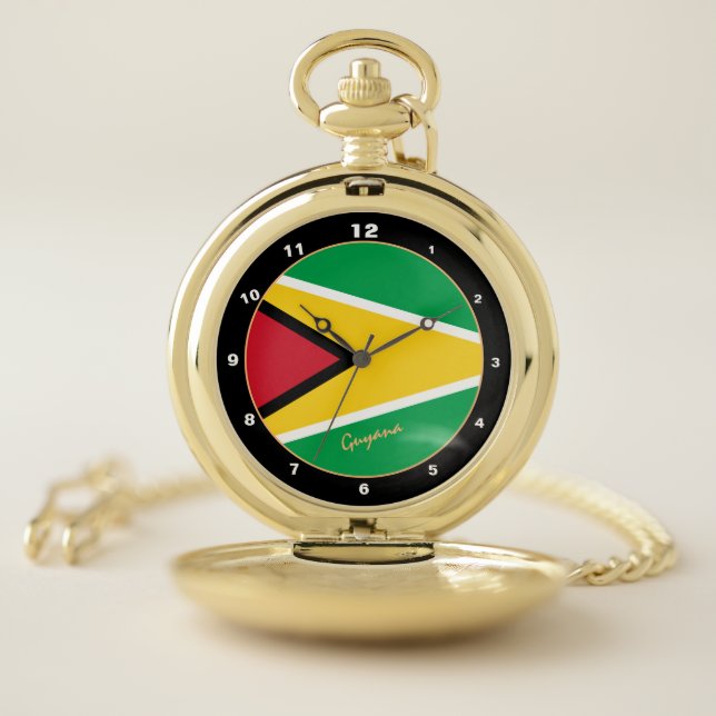 Guyana Flag & Guyana trendy fashion /design watch (Inside)