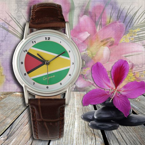 Guyana Flag  Guyana trendy fashion design watch