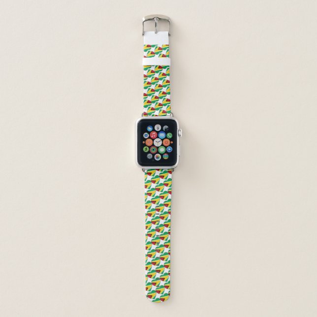 Guyana Flag & Guyana trendy fashion /Guyana Apple Watch Band (Front)