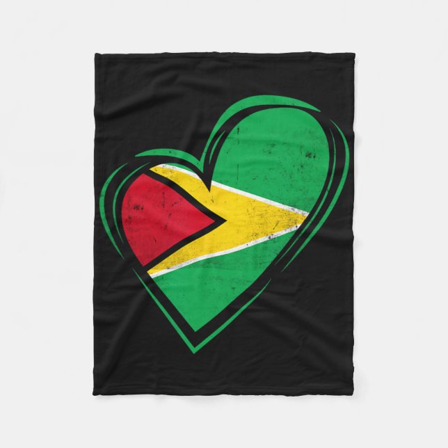 Guyana Flag Guyanese Caribbean Cruise Cricket Kaie Fleece Blanket (Front)