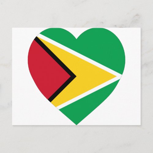 Guyana Flag Heart Postcard