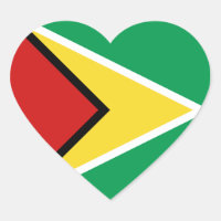 Guyana Flag Heart Sticker
