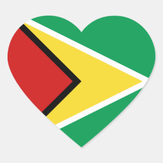Guyana Flag Heart Sticker