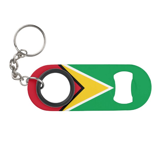 Guyana Flag Keychain Bottle Opener (Front (Horizontal))