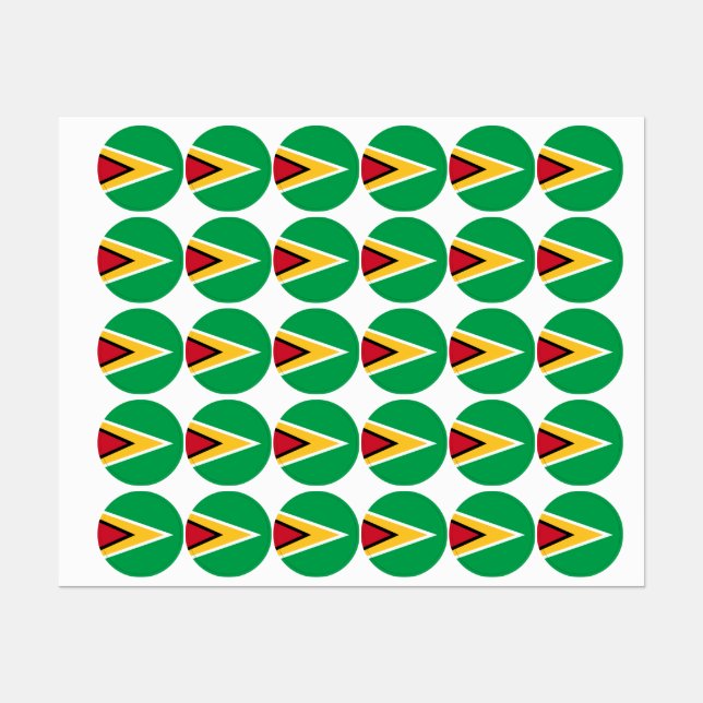 Guyana flag labels (Sheet)