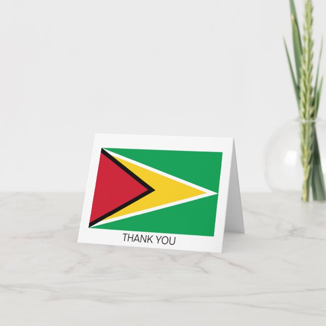 Guyana Flag Letterpress Thank You Card (Front)