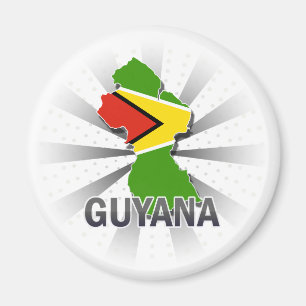 Guyana Flag Map 2.0 Magnet