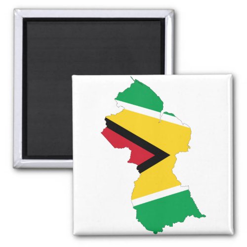 Guyana Flag Map GY Magnet