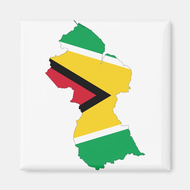 Guyana Flag Map GY Magnet (Front)