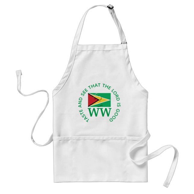 GUYANA Flag Map MONOGRAM Customized Scripture Adult Apron (Front)