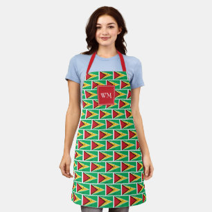 GUYANA FLAG MAP   Monogram   Guyanese Apron