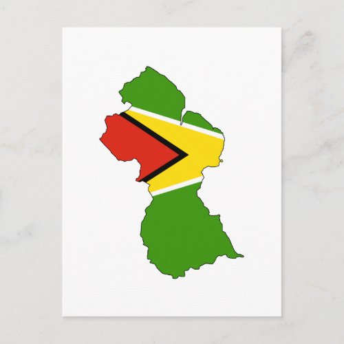 Guyana flag map postcard