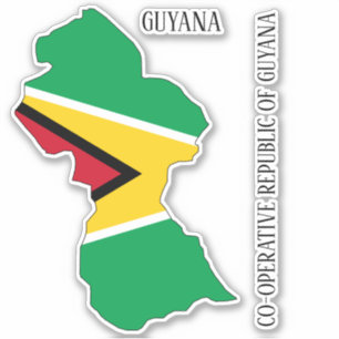 Guyana Flag Map Sticker