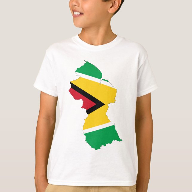 Guyana Flag Map T-Shirt (Front)
