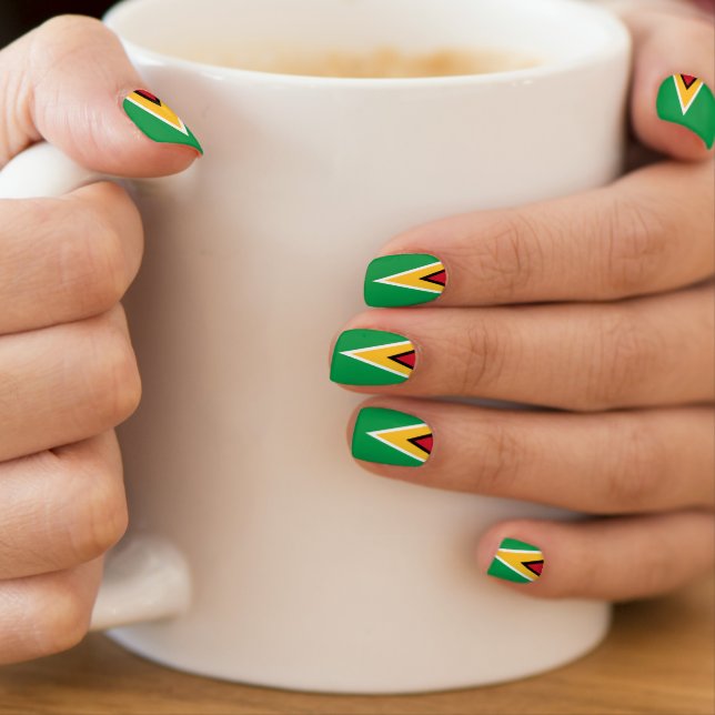 Guyana flag minx nail art (Insitu - Mug)