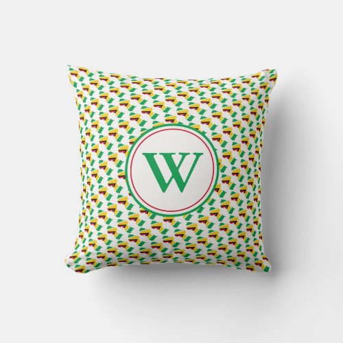 GUYANA Flag Monogram Custom Guyanese Throw Pillow