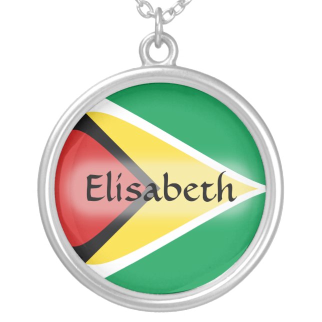 Guyana Flag + Name Necklace (Front)