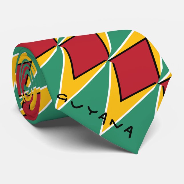 Guyana Flag Neck Tie (Rolled)