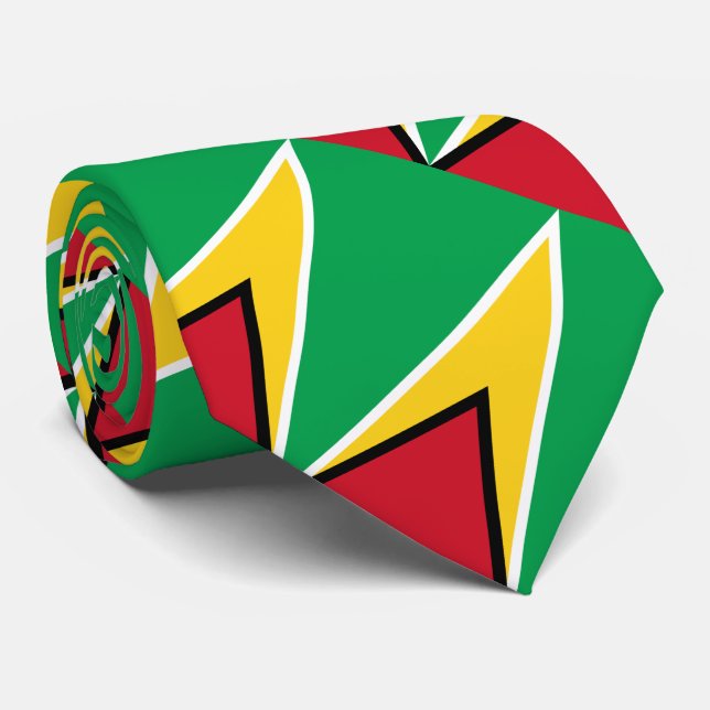 Guyana Flag Neck Tie (Rolled)
