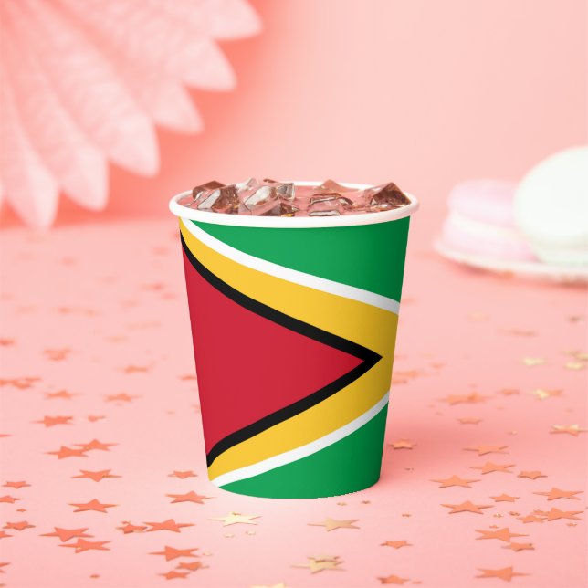 Guyana flag paper cups (Insitu)