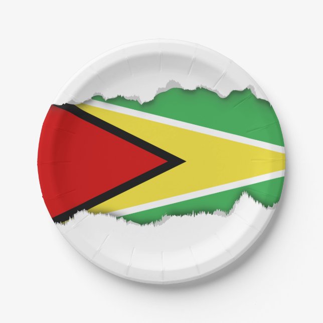Guyana Flag Paper Plates (Front)