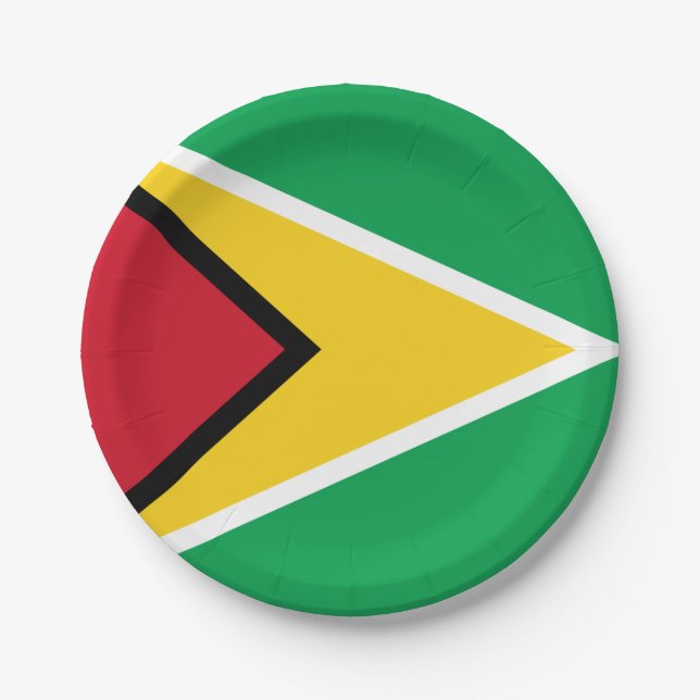 Guyana flag paper plates (Front)