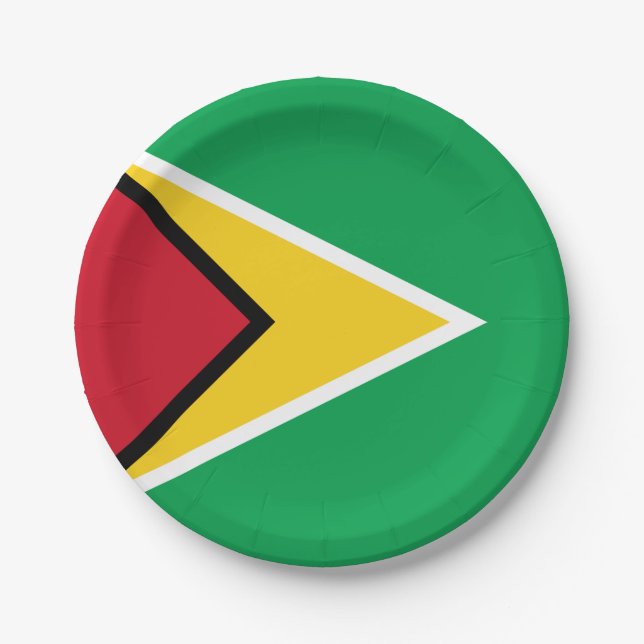 Guyana Flag Paper Plates (Front)