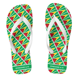 GUYANA FLAG Patriotic Personalized Guyanese Flip Flops