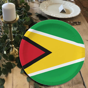 Guyana Flag plates, party, sports, Guyana Paper Plates