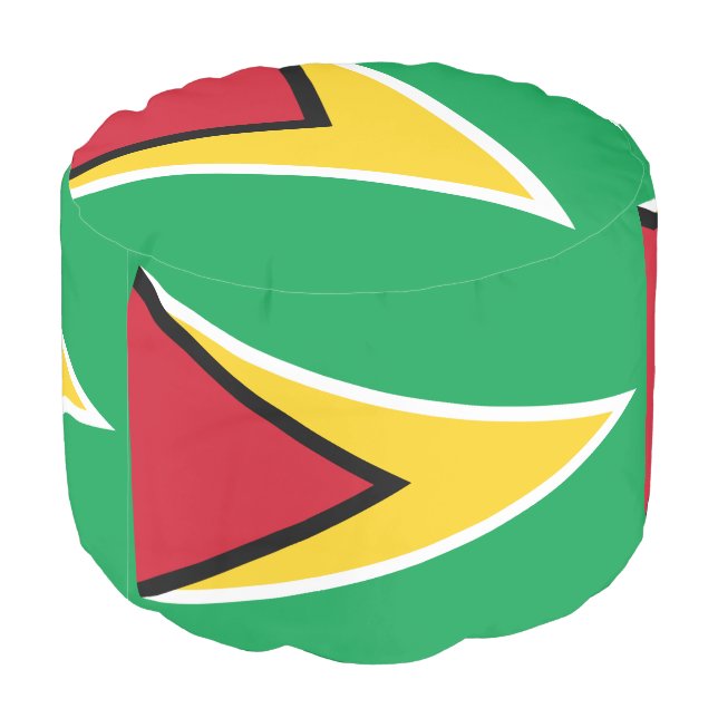 Guyana Flag Pouf (Angled Back)