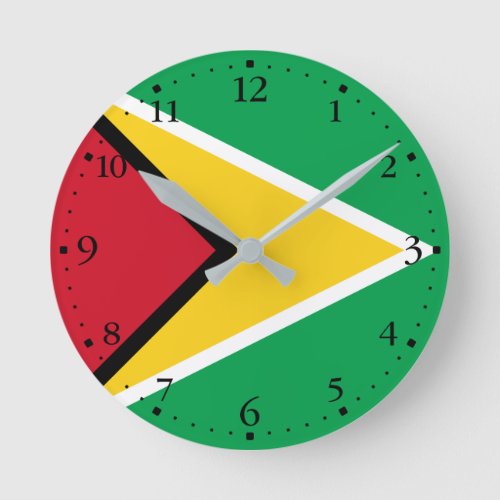 Guyana Flag Round Clock