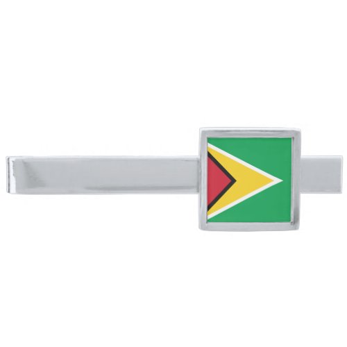 Guyana Flag Silver Finish Tie Bar