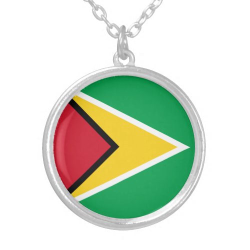 Guyana Flag Silver Plated Necklace