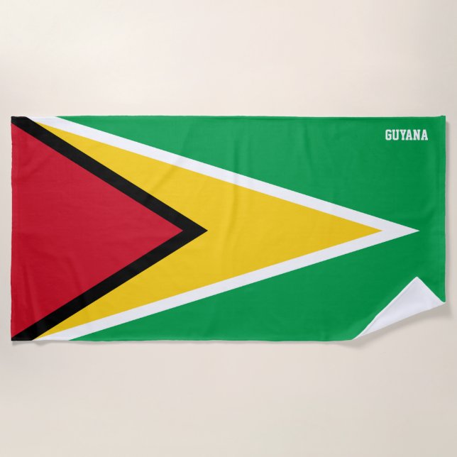 Guyana Flag Splendid Patriotic Beach Towel (Front)