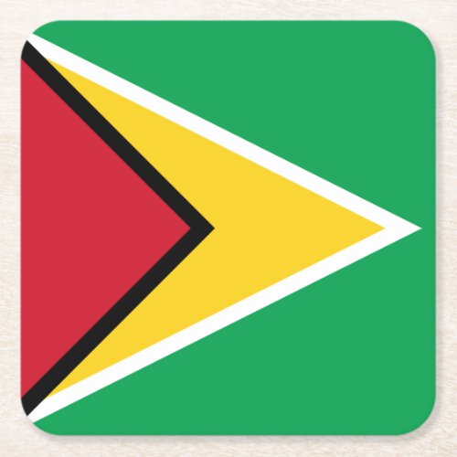 Guyana Flag Square Paper Coaster