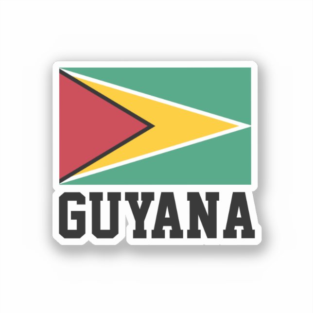 Guyana Flag Sticker (Front)