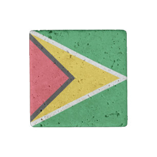 Guyana Flag Stone Magnet