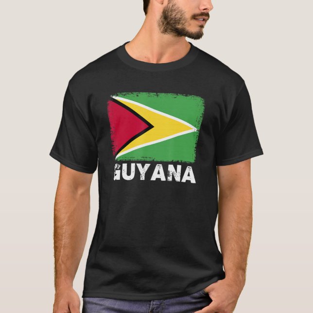 Guyana Flag   Support Guyanese People Women Men   T-Shirt (Front)