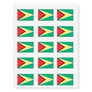 Guyana Flag Temporary Tattoos