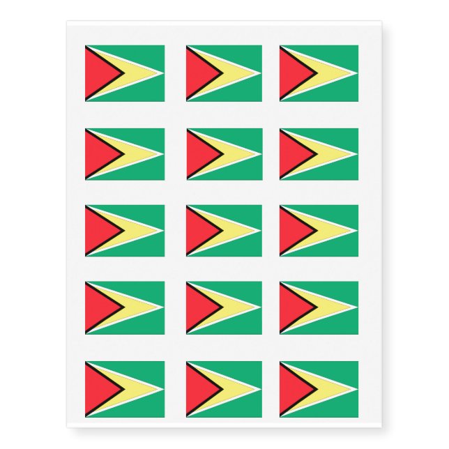 Guyana Flag Temporary Tattoos (Front)