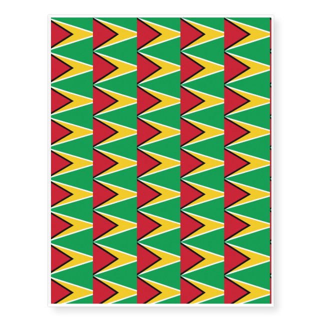 Guyana Flag Temporary Tattoos (Front)