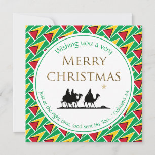 GUYANA FLAG Three Wise Men GUYANESE Christmas Holiday Card