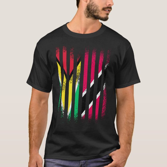 Guyana Flag Trinidad&Tobago Grown Country Flags St T-Shirt (Front)